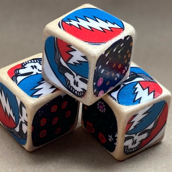 Set of 3 decorative 1.5 inch Grateful Dead blocks - Picture 2 of 4